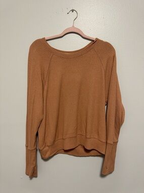 Aerie Brown Thumbhole Thermal long sleeve